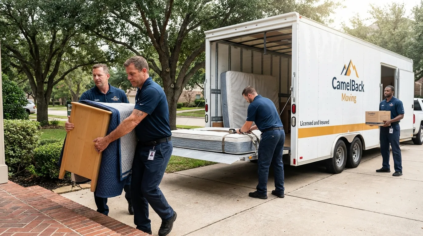 Crew loading residential truck for cross-state move from Palmyra, NJ