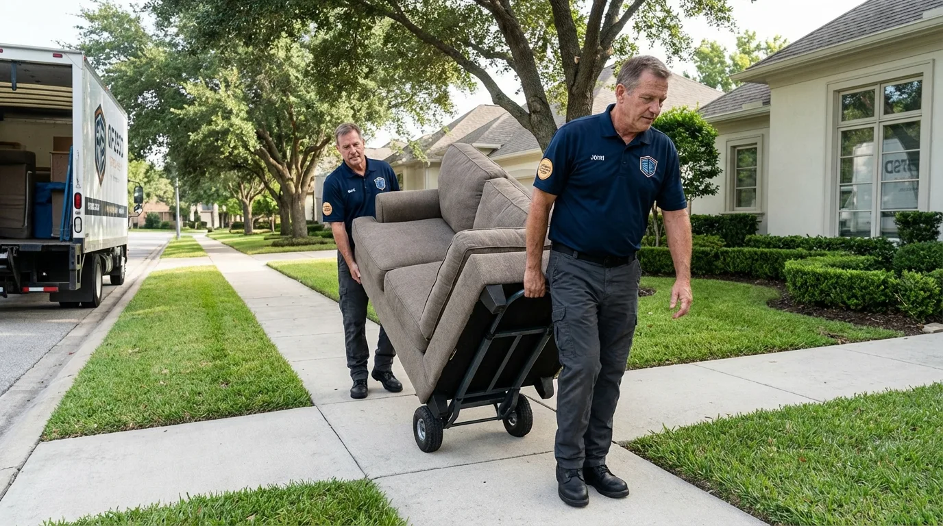 Local residential moving crew loading furniture in Palmyra, NJ